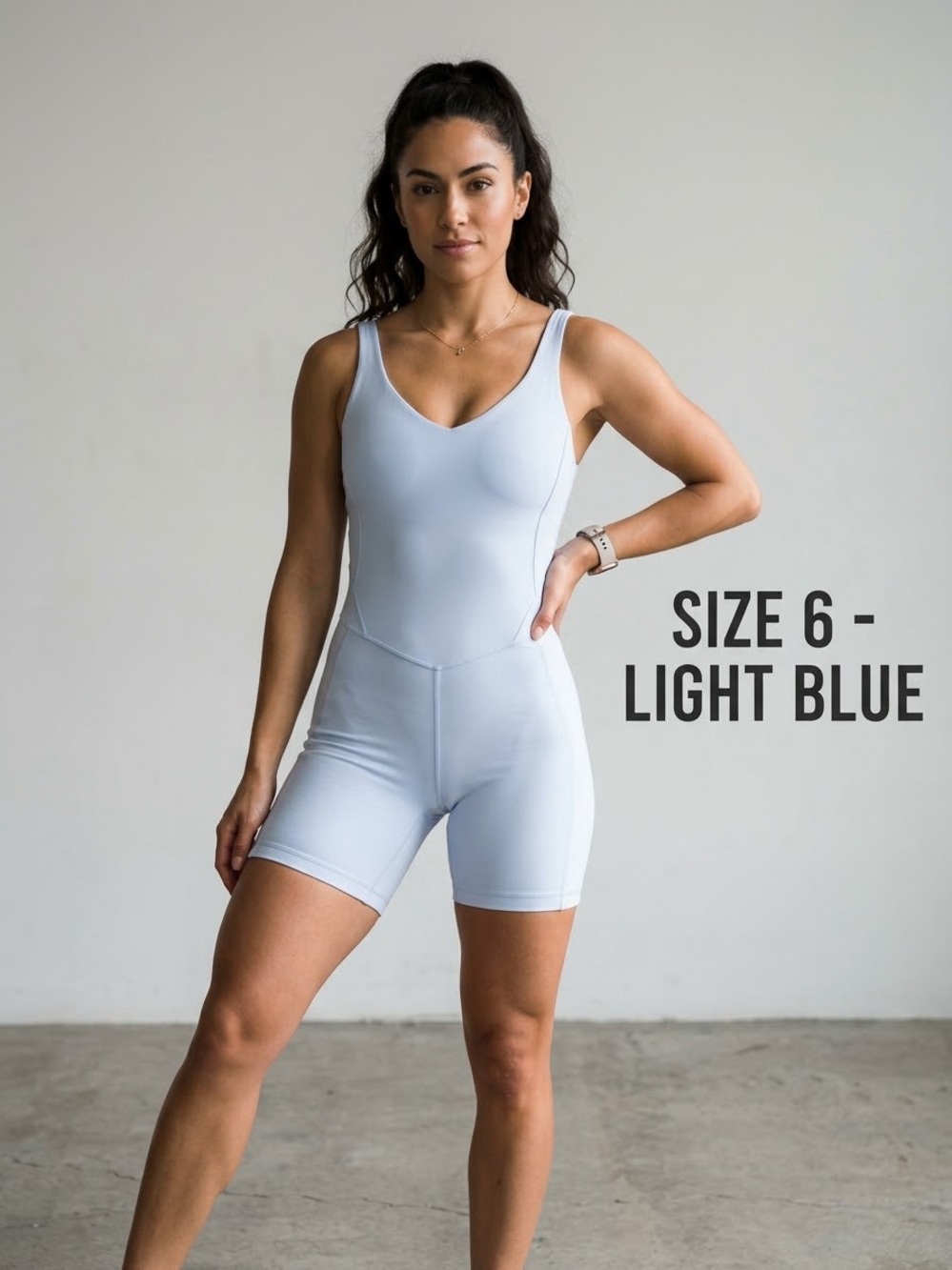 lululemon athletica Light Blue Seamless One-Piece Romper